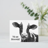 Carte Postale Faire-part Nous bougeons ! Changement d'adresse Vache (Debout devant)