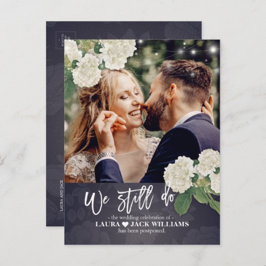 Carte Postale Faire-part Nous Continuons À Reporter Mariage Photo Reprogram (Devant / Derrière)