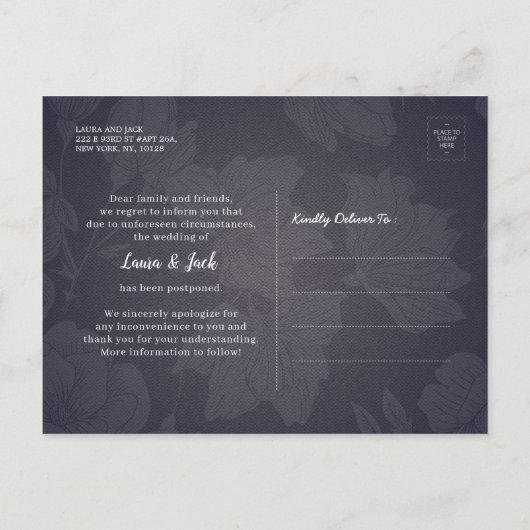 Carte Postale Faire-part Nous Continuons À Reporter Mariage Photo Reprogram (Dos)