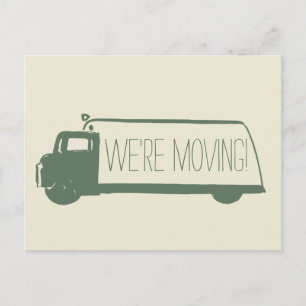 Carte Postale Faire-part Nous déménageons Retro Moving Van