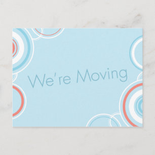 Carte Postale Faire-part Nous déménageons - Rose et Bleu