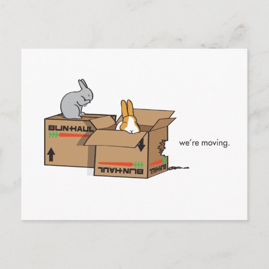 CARTE POSTALE FAIRE-PART NOUS DÉPLAÇONS (Devant)