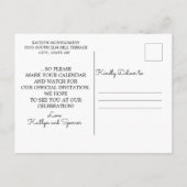 Carte Postale Faire-part Nous nous marions Enregistrement de mariage Photo (Dos)