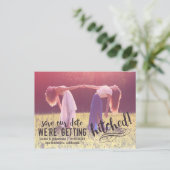 Carte Postale Faire-part Nous nous marions | Enregistrez la date de votre p (Debout devant)