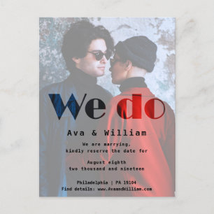 Carte Postale Faire-part Nous nous marions - Mariage d'automne - Réservez l