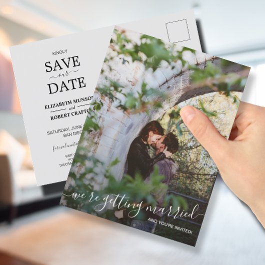 Carte Postale Faire-part Nous nous marions Photo Mariage Enregistrer la dat