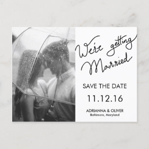 Carte Postale Faire-part Nous nous marions Script Enregistrer la date de la