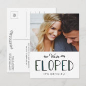 Carte Postale Faire-part Nous nous sommes enfuis | Annonce de mariage pour (Devant / Derrière)