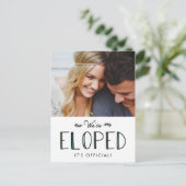 Carte Postale Faire-part Nous nous sommes enfuis | Annonce de mariage pour (Debout devant)