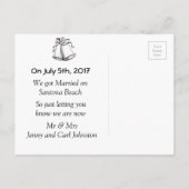 Carte Postale Faire-part Nous nous sommes mariés" Annonces de Mariage ou d' (Dos)