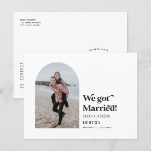 Carte Postale Faire-part Nous nous sommes mariés, Arc Moderne Simple Elopem