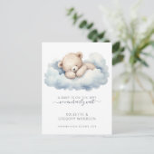 Carte Postale Faire-part Nous pouvons à peine attendre bébé ours en nuage G (Debout devant)