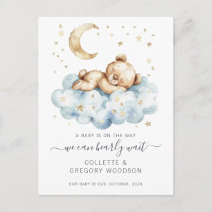 Carte Postale Faire-part Nous pouvons à peine attendre Ourson sur un nuage 