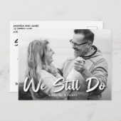 Carte Postale Faire-part Nous renouvelons encore nos vœux de mariage, photo (Devant / Derrière)