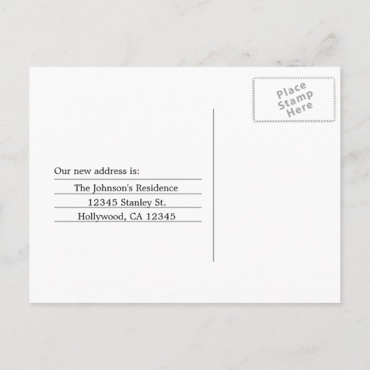 Carte Postale Faire-part Nous sommes en mouvement ! (Dos)