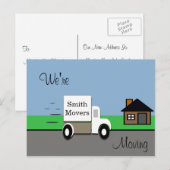 Carte Postale Faire-part Nous sommes en train de déménager/déplacer la scèn (Devant / Derrière)