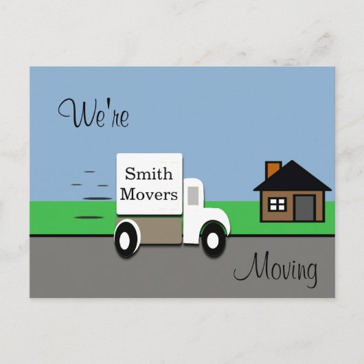 Carte Postale Faire-part Nous sommes en train de déménager/déplacer la scèn (Devant)