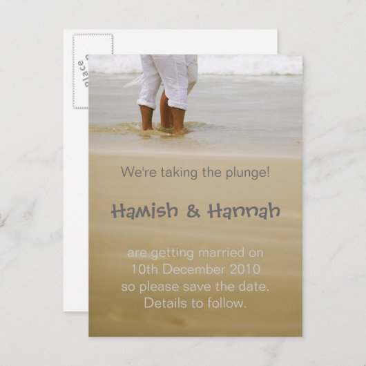 Carte Postale Faire-part Nous sommes en train de plonger ! (Devant / Derrière)