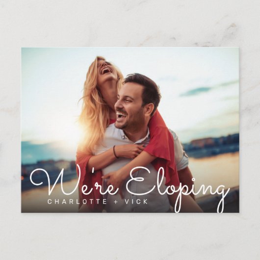 Carte Postale Faire-part Nous sommes en train d'Eloping Photo Enregistrer l (Devant)