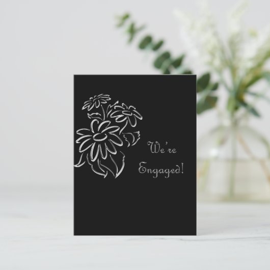 Carte Postale Faire-part nous sommes engagés (Debout devant)