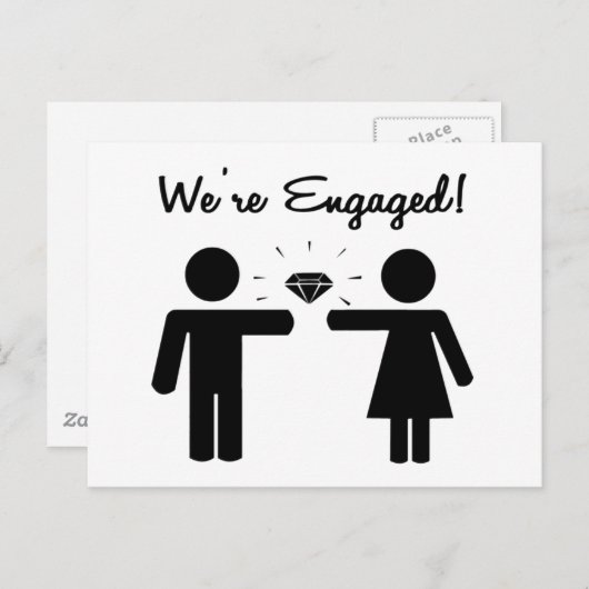 Carte Postale Faire-part Nous Sommes Engagés (Devant / Derrière)