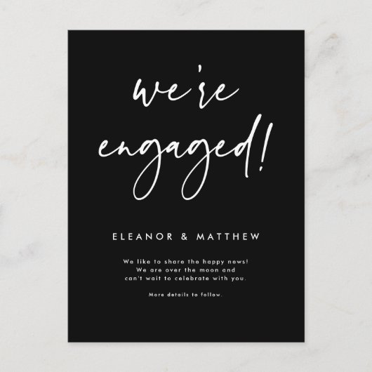 Carte Postale Faire-part Nous sommes engagés à écrire à la main Fiançailles (Devant)