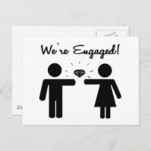 Carte Postale Faire-part Nous sommes fiancés (Devant / Derrière)