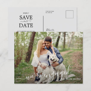 Carte Postale Faire-part Nous sommes fiancés Photo Mariage Enregistrer la d