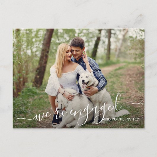 Carte Postale Faire-part Nous sommes fiancés Photo Mariage Enregistrer la d (Devant)