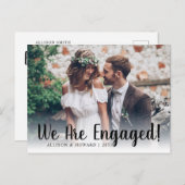 Carte Postale Faire-part Nous sommes fiancés Photo Script Fiançailles (Devant / Derrière)