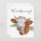Carte Postale Faire-part Nous sommes la vache de l'annonce de déménagement  (Devant / Derrière)