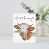 Carte Postale Faire-part Nous sommes la vache de l'annonce de déménagement  (Debout devant)