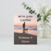 Carte Postale Faire-part Nous sommes partis à la promenade côtière Sunset B (Debout devant)