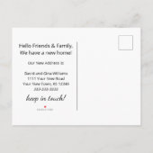 Carte Postale Faire-part Nouveau Accueil Arbre de Noël Gold Script Moving (Dos)