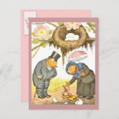 Carte Postale Faire-part Nouveau bébé oiseau (Devant / Derrière)