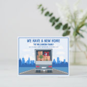 Carte Postale Faire-part Nouveau Camion et Blue Cityscape Moving (Debout devant)