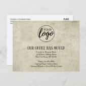 Carte Postale Faire-part Nouveau changement d'adresse avec logo d'entrepris (Devant / Derrière)