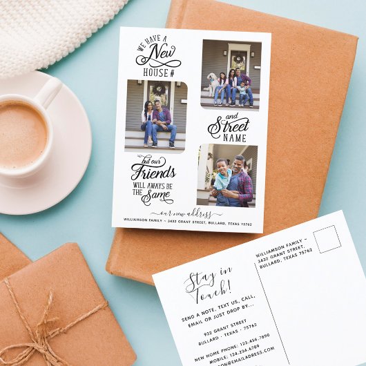 Carte Postale Faire-part Nouveau Changement d'Adresse Nous avons déménagé P