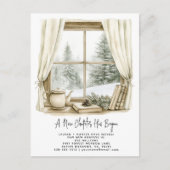 Carte Postale Faire-part Nouveau Chapitre A Commencé Hiver Vacances Aquarel (Devant)