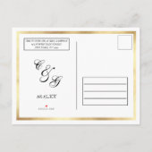 Carte Postale Faire-part Nouveau Date White Gold Bordure reportée Mariage (Dos)