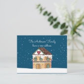 Carte Postale Faire-part Nouveau domicile Adresse hivernale Noël nous avons (Debout devant)