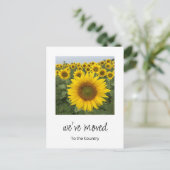 Carte Postale Faire-part Nouveau foyer Fleurs de soleil rustiques se déplaç (Debout devant)