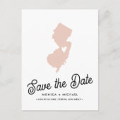 Carte Postale Faire-part NOUVEAU JERSEY State Destination Mariage N'IMPORTE (Devant)