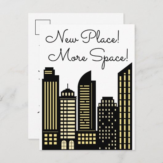 Carte Postale Faire-part Nouveau Lieu Plus D'Espace Nouveau Appartement (Devant / Derrière)