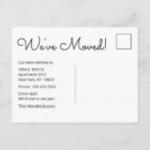 Carte Postale Faire-part Nouveau Lieu Plus D'Espace Nouveau Appartement (Dos)