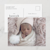 Carte Postale Faire-part Nouveau membre de la famille Moderne naissance de (Devant / Derrière)