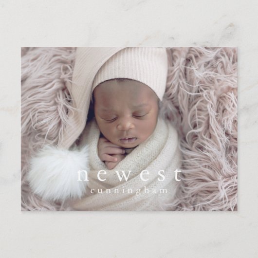 Carte Postale Faire-part Nouveau membre de la famille Moderne naissance de (Devant)