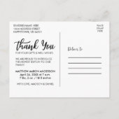 Carte Postale Faire-part Nouveau Merci bébé bleu (Dos)