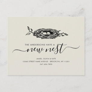 Carte Postale Faire-part Nouveau nid moderne Accueil Changement d'adresse D
