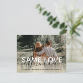 Carte Postale Faire-part Nouveau plan mariage de typographie moderne change (Debout devant)